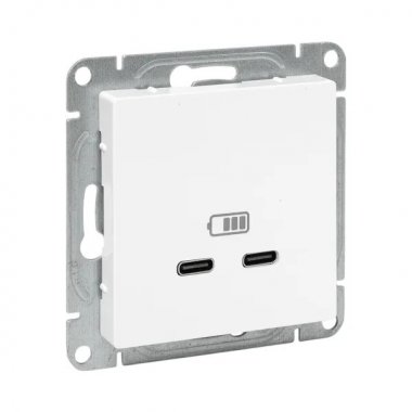 Фотография товара 'EKF UP1-SOW-2USBC Механизм розетки USB-C - 2шт, белый Эпика'