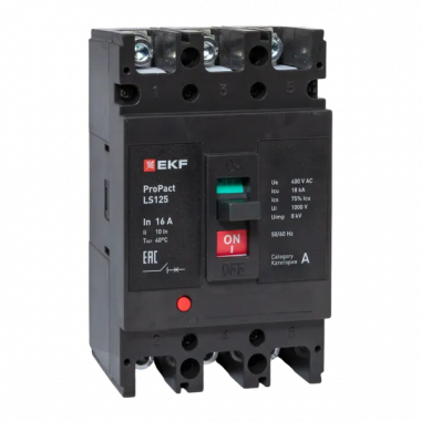 Фотография товара 'EKF mccb-125-18-3-16-ls Автоматический выключатель LS125 18кА 3P 16А'