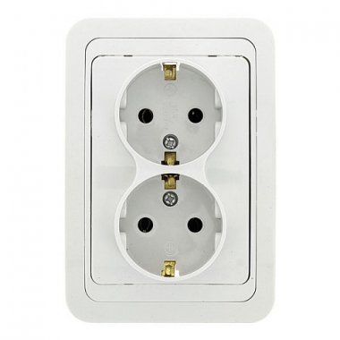 Фотография товара 'EKF Розетка 2-местная с заземлением 16А PROxima EER16-128-10'