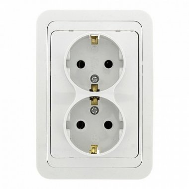 Фотография товара 'EKF Розетка 2-местная с заземлением 16А керамика PROxima EER16-128-10C'