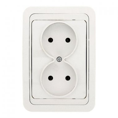 Фотография товара 'EKF Розетка 2-местная без заземления 10А керамика PROxima EER10-102-10C'