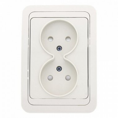 Фотография товара 'EKF Розетка 2-местная без заземления 10А с защитной шторкой PROxima EER10-102-100'