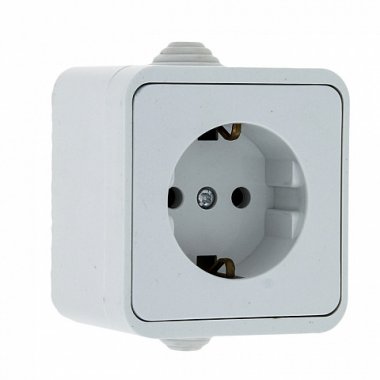 Фотография товара 'EKF Розетка 1-местная 16А с заземлением IP44 EKR16-028-10-44'