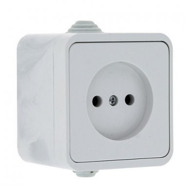 Фотография товара 'EKF Розетка 1-местная 10А без заземления IP44 EKR10-022-10-44'