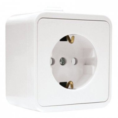 Фотография товара 'EKF Розетка 1-местная 16А с заземлением IP44 с защитной шторкой EKR16-028-10-440'