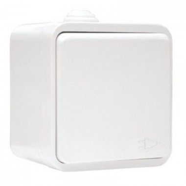 Фотография товара 'EKF Розетка 1-местная, 16А, с заземлением, с крышкой, IP44, с защитной шторкой EKR16-029-10-440'