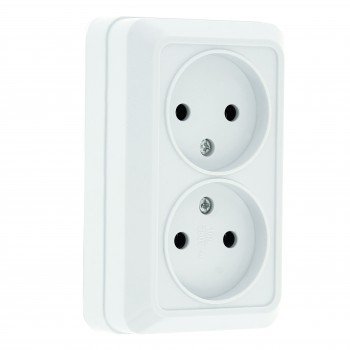 Фотография товара 'EKF Розетка 2-местная 10А без заземления PROxima ENR10-102-10C'