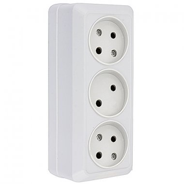 Фотография товара 'EKF Розетка 3-местная 10А без заземления ENR10-202-10'