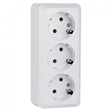 Фотография товара 'EKF Розетка 3-местная 16А с заземлением ENR16-228-10'