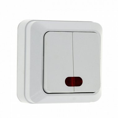 Фотография товара 'EKF Выключатель 2-клавишный с индикатором 10А ENV10-123-10'