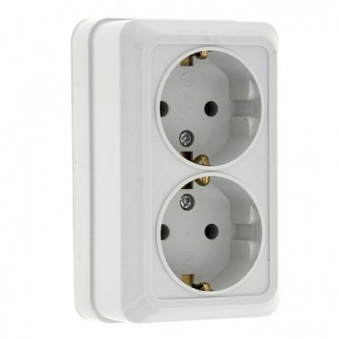 Фотография товара 'EKF Розетка 2-местная 16А с заземлением ENR16-128-10'