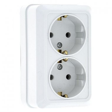 Фотография товара 'EKF Розетка 2-местная 16А с заземлением ENR16-128-10C'