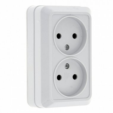 Фотография товара 'EKF Розетка 2-местная 10А без заземления ENR10-102-10'