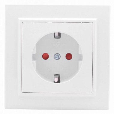 Фотография товара 'EKF Розетка 1-местная СП с заземлением 16А с защитной шторкой Basic ERR16-028-100'