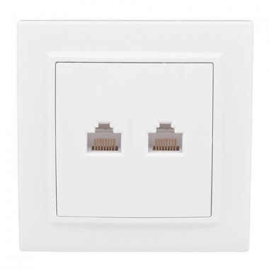 Фотография товара 'EKF Розетка RJ-45 2-местная СП Минск ERK02-035-10'