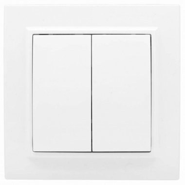 Фотография товара 'EKF Выключатель 2-клавишный СП, 10А Basic ERV10-023-10'