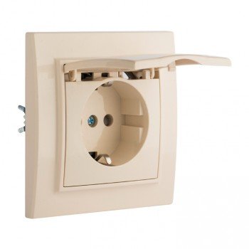 Фотография товара 'EKF Розетка 1-местная СП Минск с крышкой 16А с защитной шторкой ERR16-029-200'