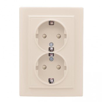 Фотография товара 'EKF Розетка 2-местная СП 16А с защитной шторкой ERR16-128-200'