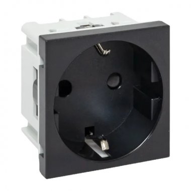 Фотография товара 'EKF E2MR16-028-30 Розетка 45x45 с зазем., с защ. шторками, 90 градусов'