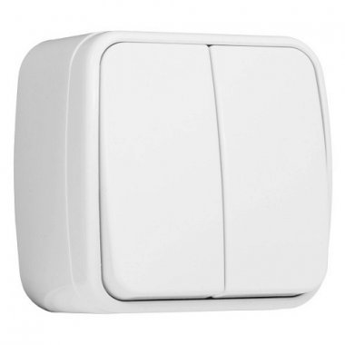 Фотография товара 'EKF Выключатель 2-клавишный ОП 10А Basic EGV10-023-10'