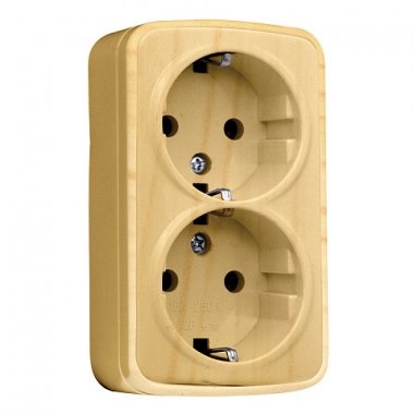 Фотография товара 'EKF Розетка 2-местная ОП Минск 16А с заземлением EGR16-128-30'