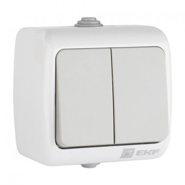 Фотография товара 'EKF Выключатель 2-клавишный 10А IP54 EFV10-023-30-54'