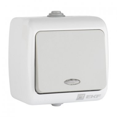 Фотография товара 'EKF Выключатель 1-клавишный с индикатором 10А IP54  EFV10-121-30-54'