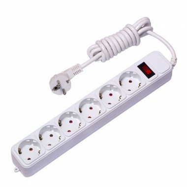 Фотография товара 'EKF Сетевой фильтр 6*3м 10А/2,2 кВт ПВС 3х0,75 Блокбастер PROxima UFP10-375-6-03'