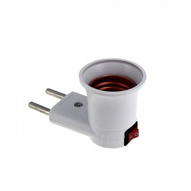 Фотография товара 'EKF Переходник вилка-Е27 с выключателем PROxima ADF-E27-s-w'