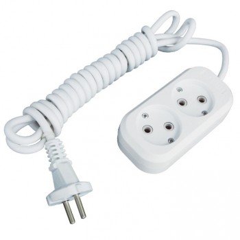 Фотография товара 'EKF Удлинитель Эксперт, 2 гнезда, 10А/2,2кВт без заземления ПВС 2х0,75 PROxima UBA10-275-2-03'