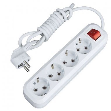 Фотография товара 'EKF Удлинитель Эксперт, 4 гнезда, 16А/3,5кВт с выключателем и заземлением ПВС 3х1 PROxima UBA16-310-4-05i'