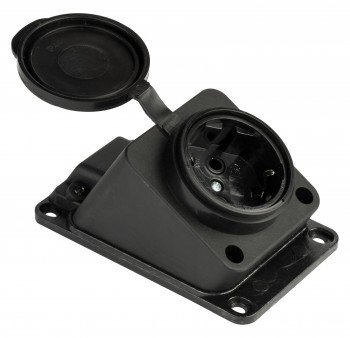 Фотография товара 'EKF Розетка настенная с крышкой наклонная 230В 2P+PE 16A IP44 PROxima RPS-019-16-230-44'