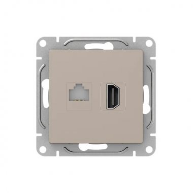 Фотография товара 'EKF UP1-SOI-HDMI-RJ45 Механизм розетки HDMI+RJ45 (cat5), кремовый Эпика'