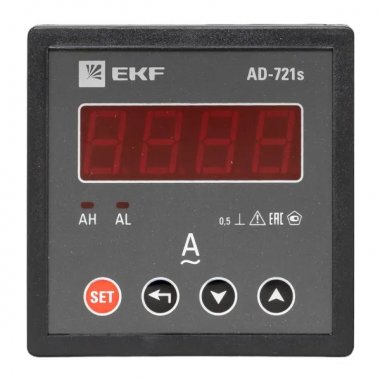 Фотография товара 'EKF AD-721s Амперметр цифровой на панель 72x72 (квадратный вырез) однофазный'