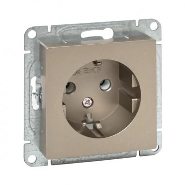 Фотография товара 'EKF UP1-SOC-110 Механизм розетки, 16А, с заземлением, без шторок, шампань Эпика'