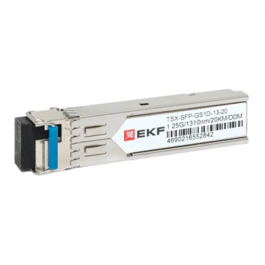 Фотография товара 'EKF TSX-SFP-GS1D-13-20 SFP модуль 1,25 Гбит одинарное одномодовое оптоволокно передача 1310нм'