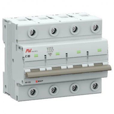Фотография товара 'EKF mcb125-4-80C-av Выключатель автоматический AV-125 4P 80A (C) 10kA'