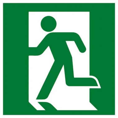 Фотография товара 'EKF pn-e-01-01 Знак пластик E01-01 "Выход здесь" (левосторонний) (200x200)'