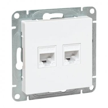Фотография товара 'EKF UP1-SOW-2RJ45-5 Механизм розетки RJ45 - 2шт, (cat5), белый Эпика'