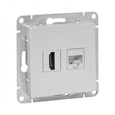 Фотография товара 'EKF UP1-SOA-HDMI+RJ45 Механизм розетки HDMI+RJ45 (cat5)'