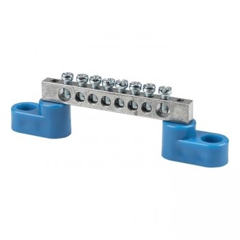 Фотография товара 'EKF Шина 0 N (6x9мм) 8 отв. цинк 2 синих угловых изолятора sn1-63-08-2'