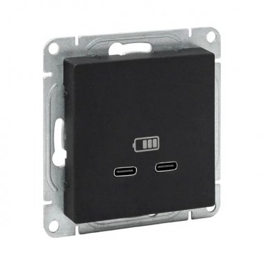 Фотография товара 'EKF UP1-SOB-2USBC Механизм розетки USB-C - 2шт, чёрный Эпика'