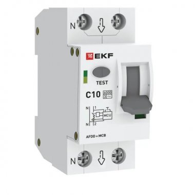 Фотография товара 'EKF afdd-2-10C-pro Устройство защиты от дугового пробоя (УЗДП) 1P+N 10А (C) 6кА'