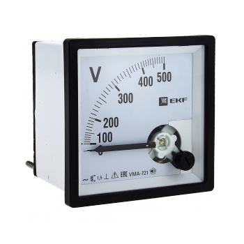 Фотография товара 'EKF Вольтметр VMA-721 аналоговый на панель (72х72) vma-721-500'
