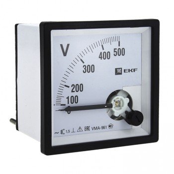 Фотография товара 'EKF Вольтметр VMA-961 аналоговый на панель (96х96) vma-961-300'
