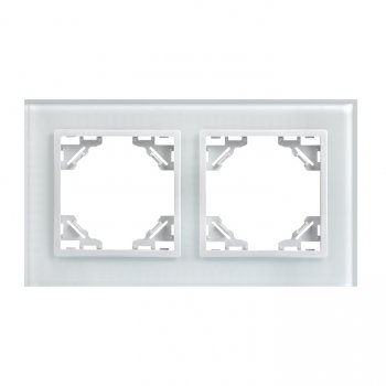 Фотография товара 'EKF Минск Рамка 2-местная стеклянная белая ERM-G-402-10'