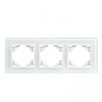 Фотография товара 'EKF Минск Рамка 3-местная стеклянная белая ERM-G-403-10'