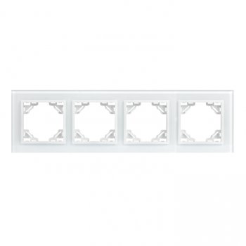 Фотография товара 'EKF Минск Рамка 4-местная стеклянная белая ERM-G-404-10'
