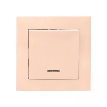 Фотография товара 'EKF Валенсия выключатель 1-кл. 10А кремовый с индикатором EWV10-121-20'