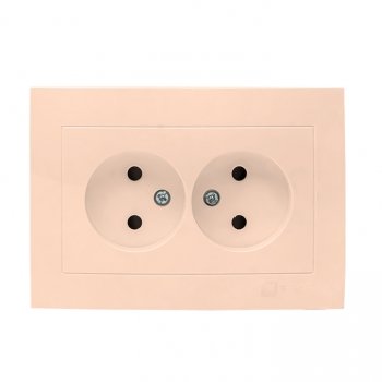 Фотография товара 'EKF Валенсия розетка 2-местная б/з 10А кремовая с защитными шторками PROxima EWR10-102-20'